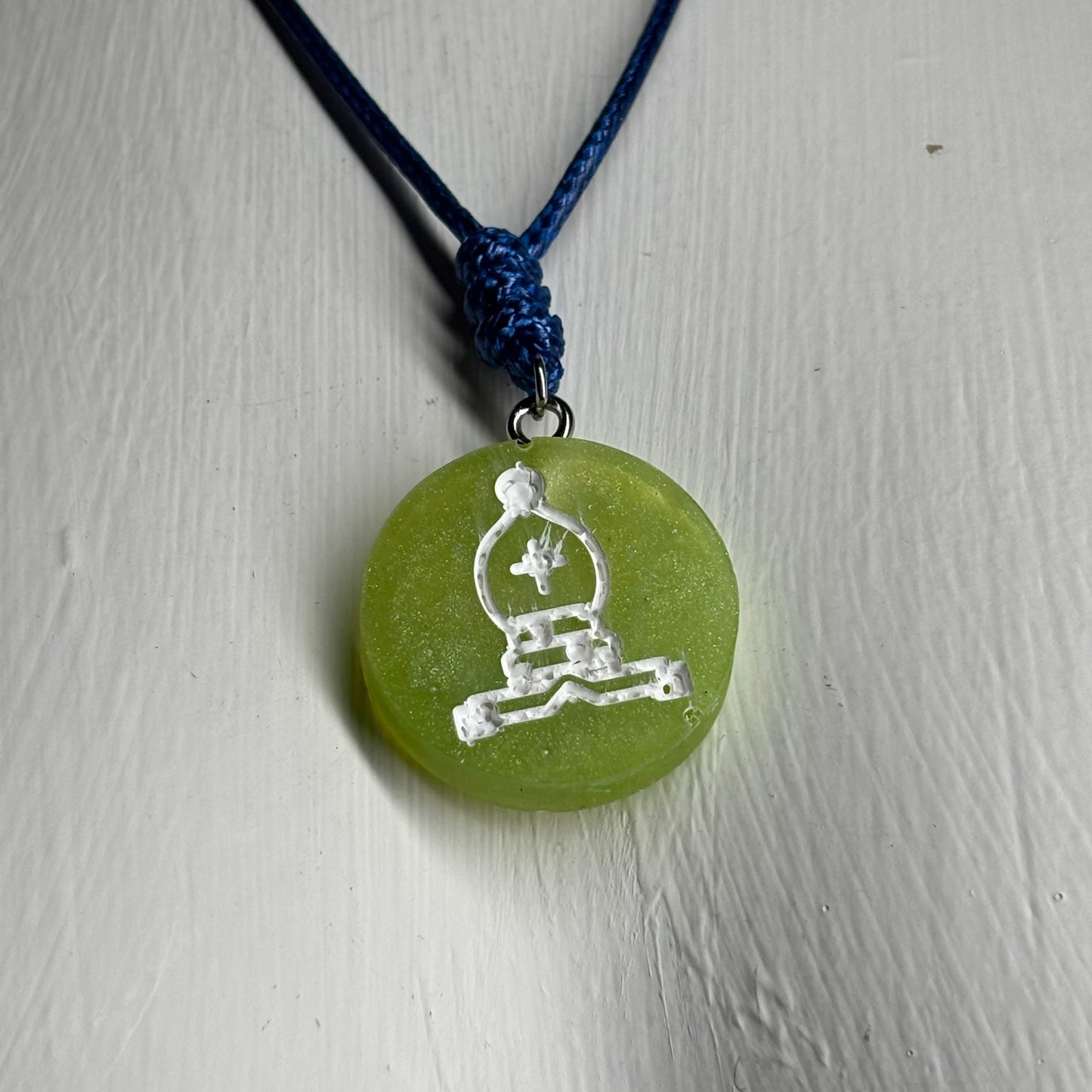 Lime Green - Handmade Resin Chess Necklace