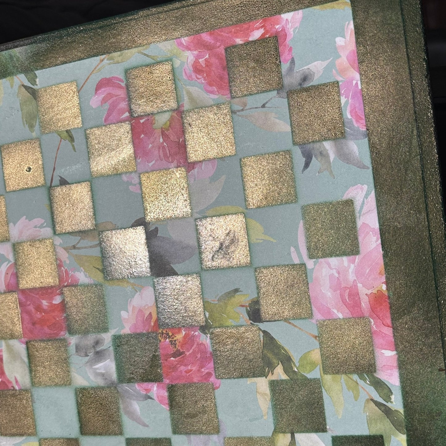 Nature Green Flowers - Scrapbook Chess Board
