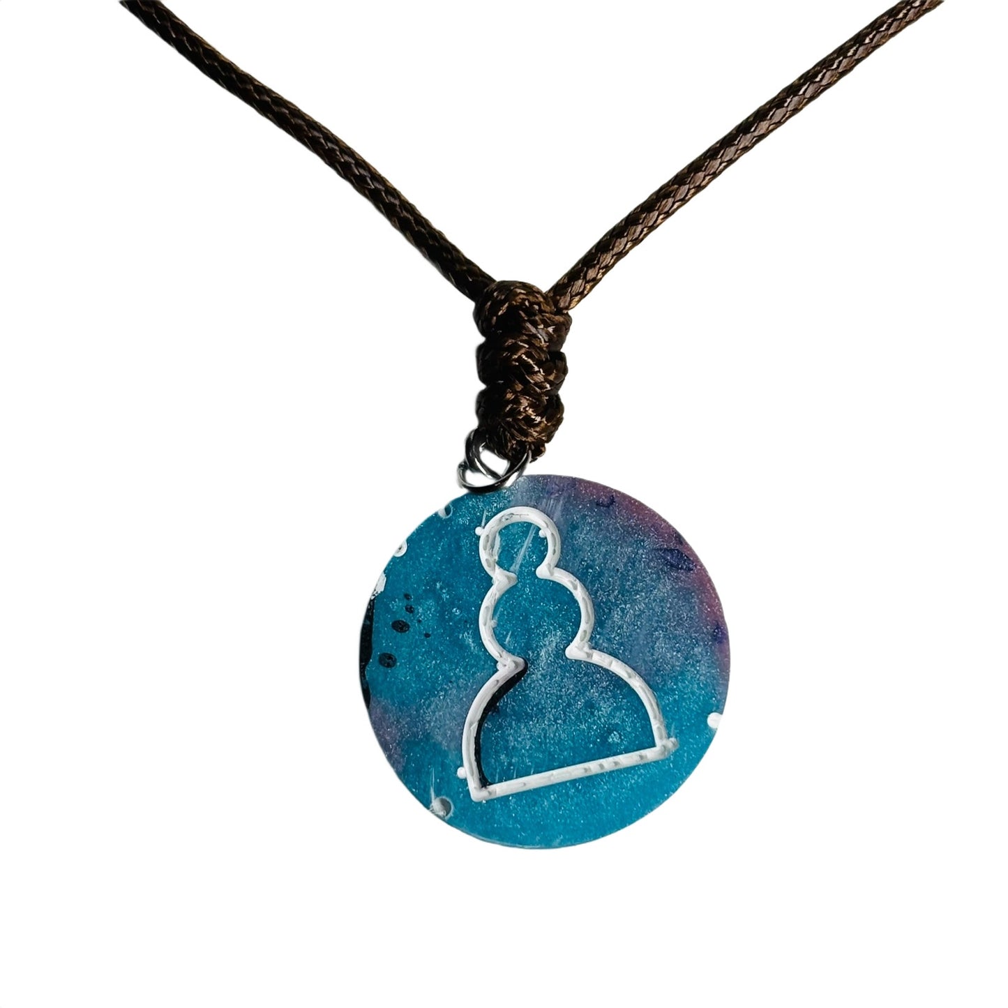 Vintage Ice Pawn - Handmade Resin Chess Necklace