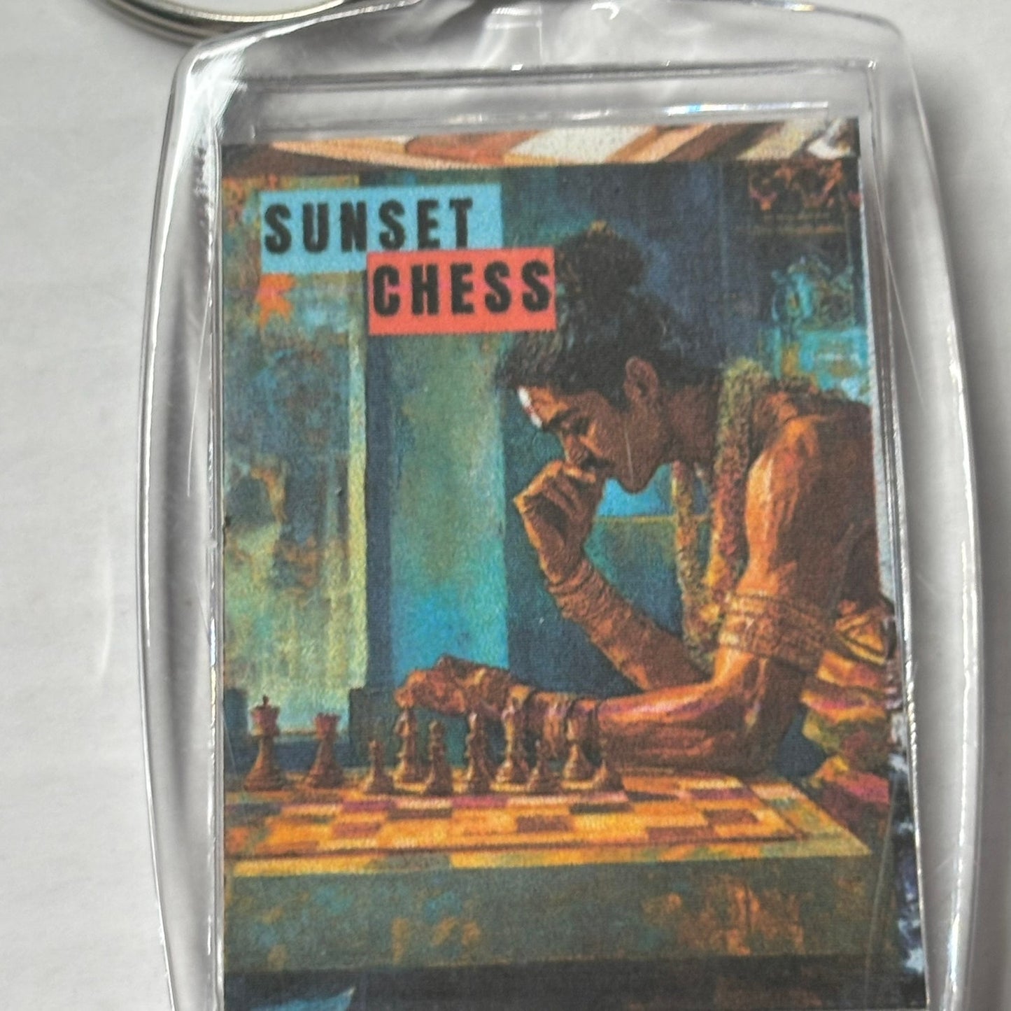 The Long Think - Chess  Photo Keychain