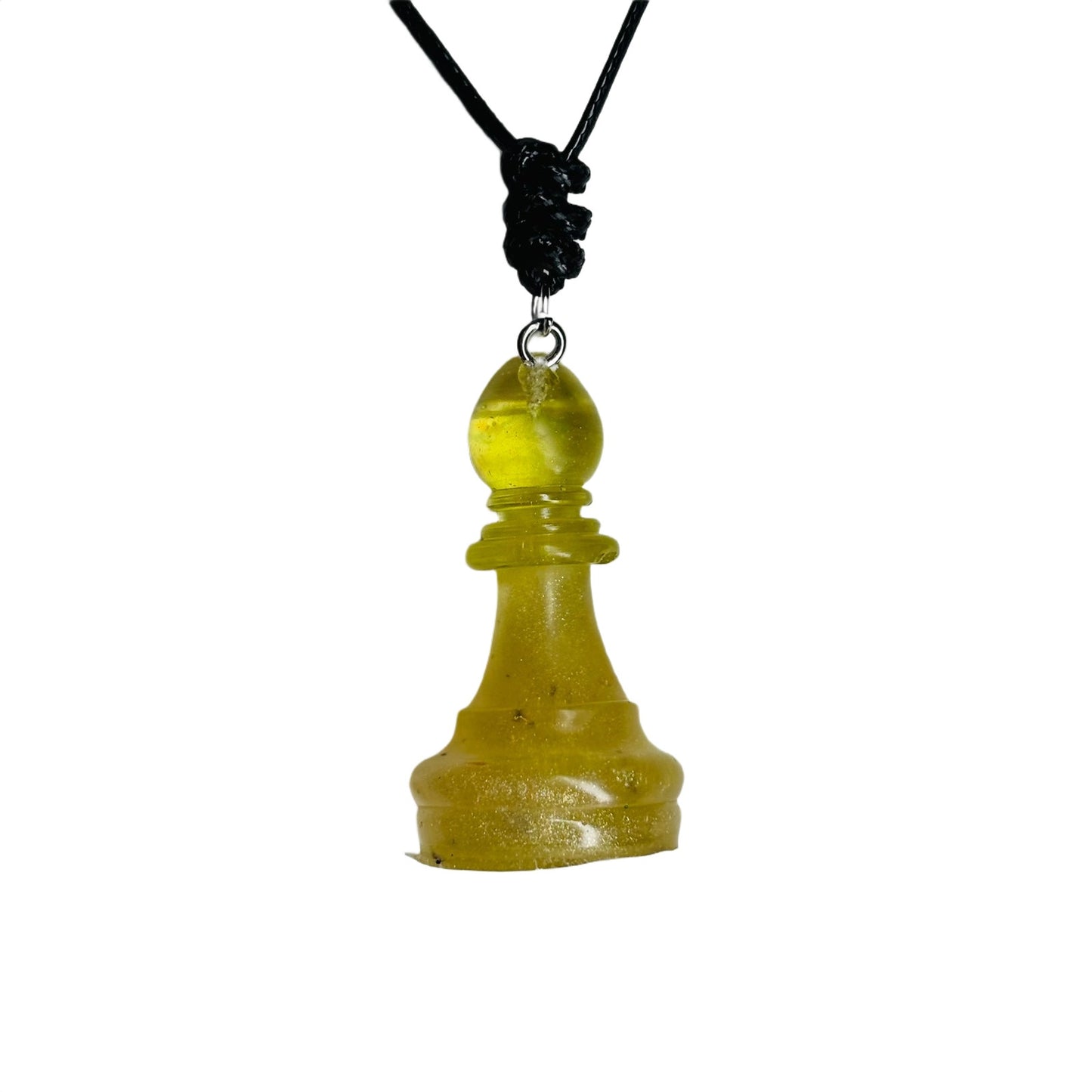 Yellow Bishop - Handmade Resin Chess Necklace