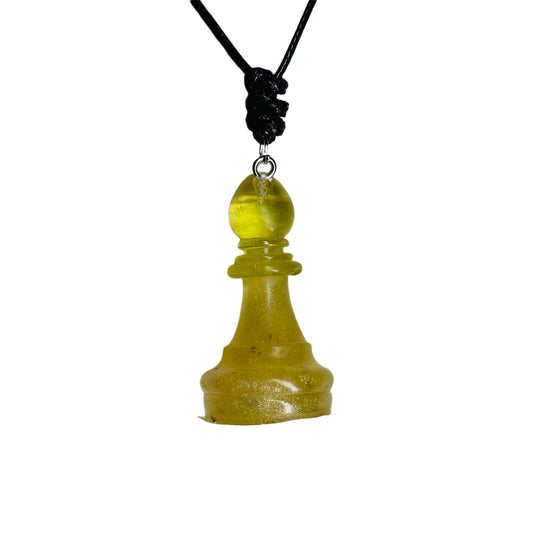 Yellow Bishop - Handmade Resin Chess Necklace