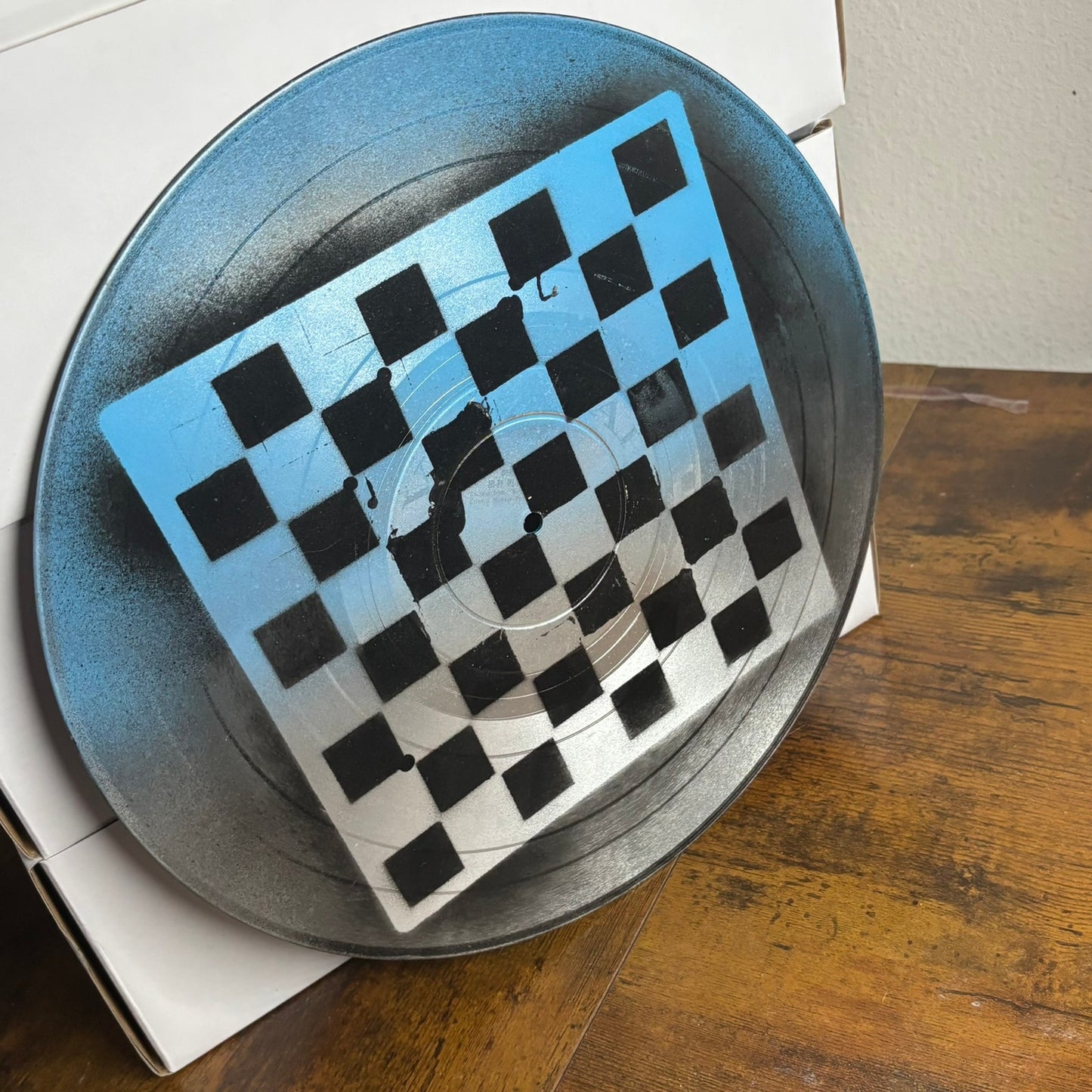 Blue & Black Chrome - Vinyl Chess Board