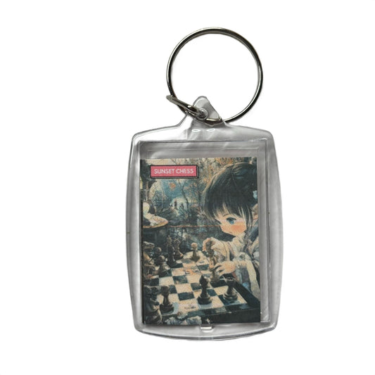 Young lady - Chess  Photo Keychain