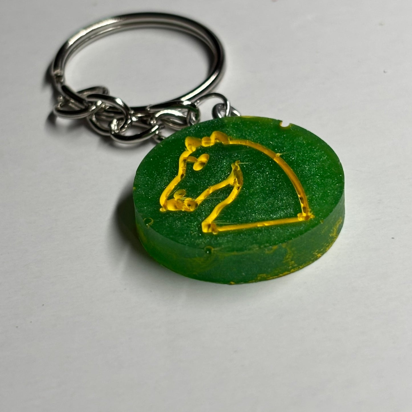 Green Yellow Knight - Handmade Resin Keychain