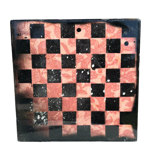 Vintage Cream Pink - Resin Coated Chess Board