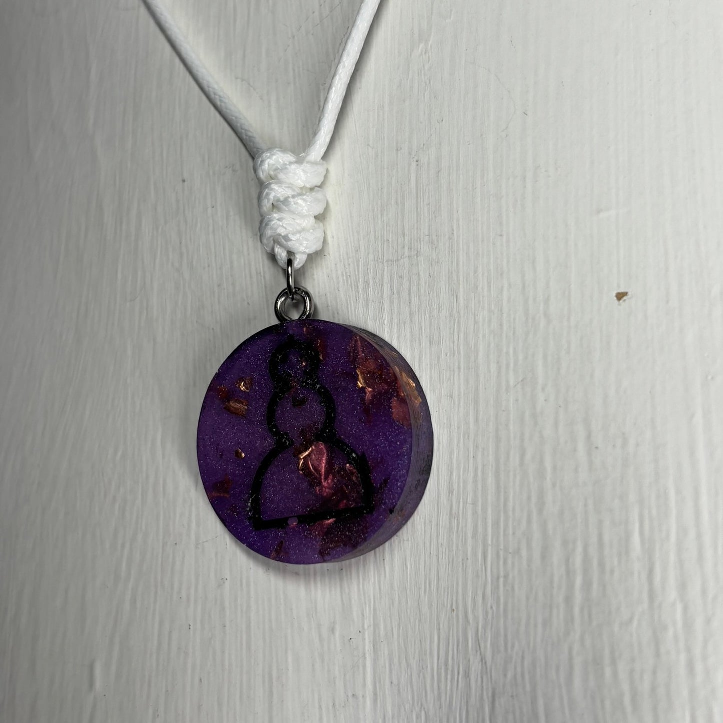 Purple Pawn - Handmade Resin Chess Necklace - Flat Edition