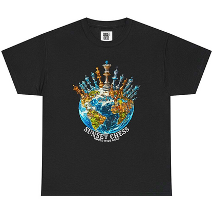 Chess World - Black Chess Tee - Unisex Heavy Cotton Tee