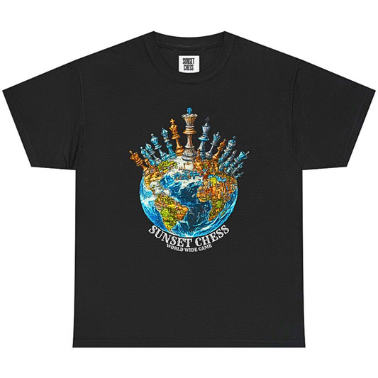 Chess World - Black Chess Tee - Unisex Heavy Cotton Tee