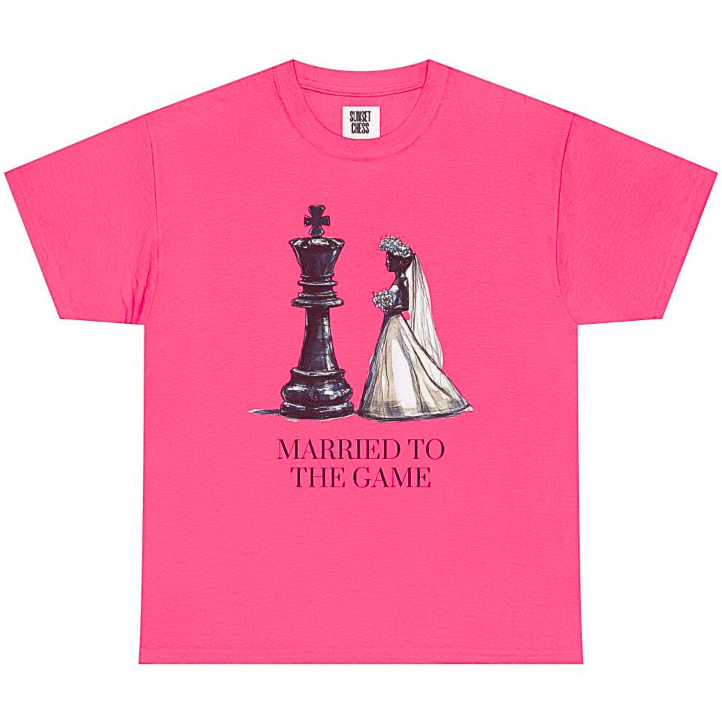 Hot Pink - Married to the Game - Unisex Heavy Cotton Chess Tee