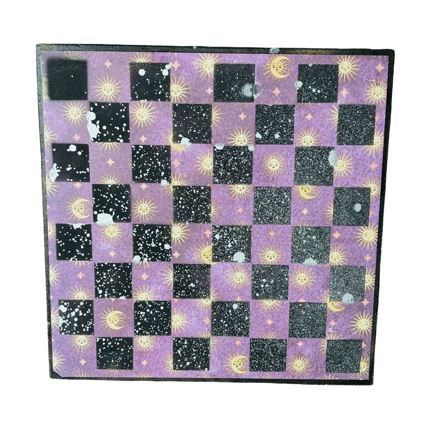 Purple Mini Moons - Scrapbook Chess Board