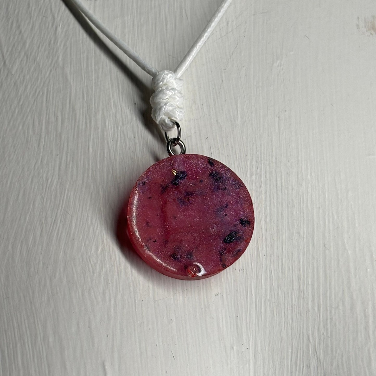 Purple Print Rook - Handmade Resin Chess Necklace