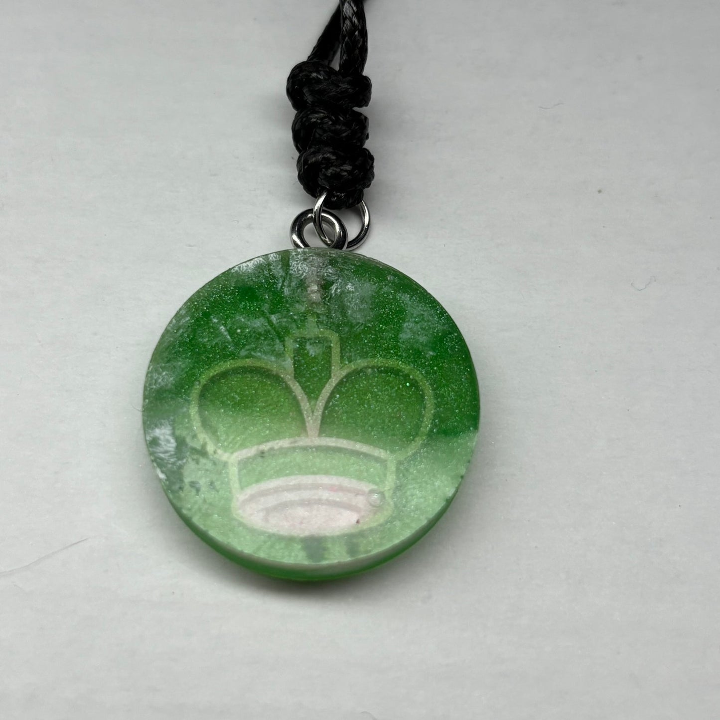 Green King - Handmade Resin Chess Necklace
