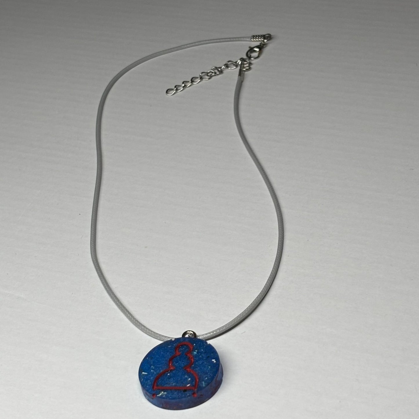 Blue Pawn - Handmade Resin Chess Necklace