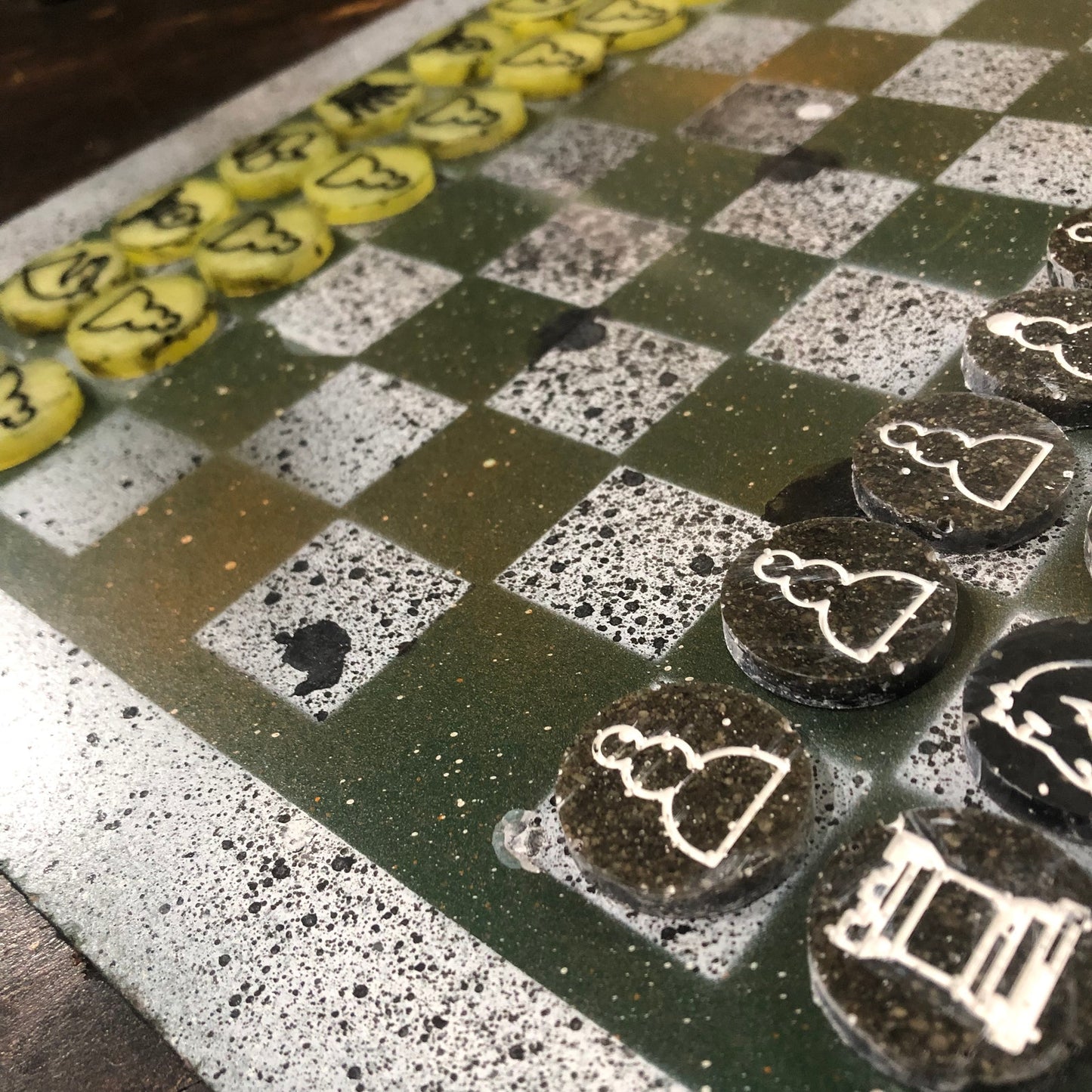 Toxic Green - Painted Chess Set