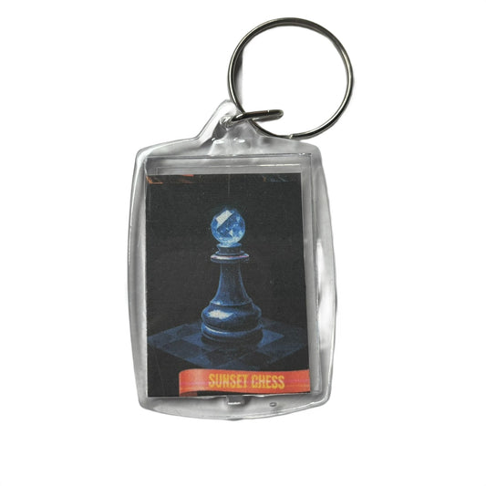 Blue Pawn - Chess  Photo Keychain