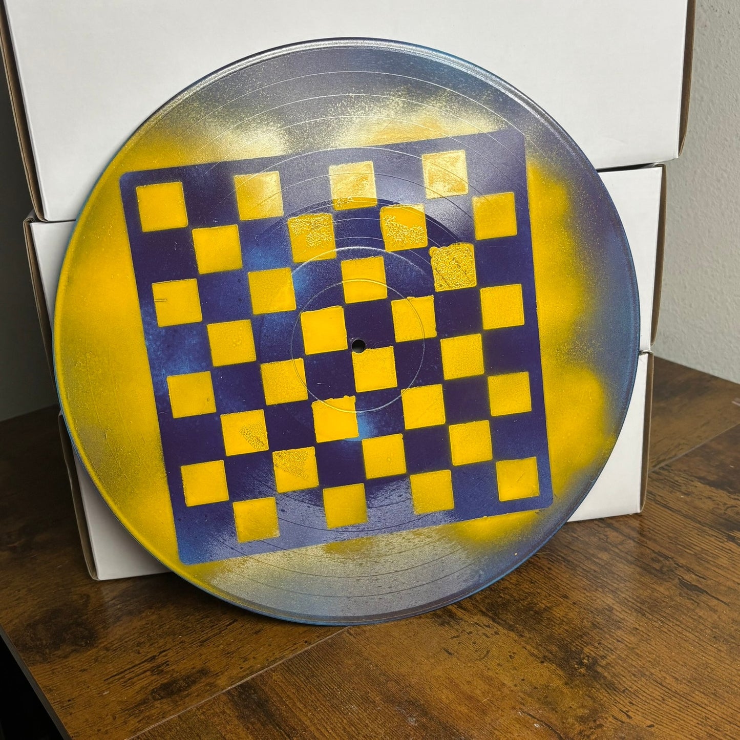 Vibrant Yellow Purple - Vinyl Chess Board