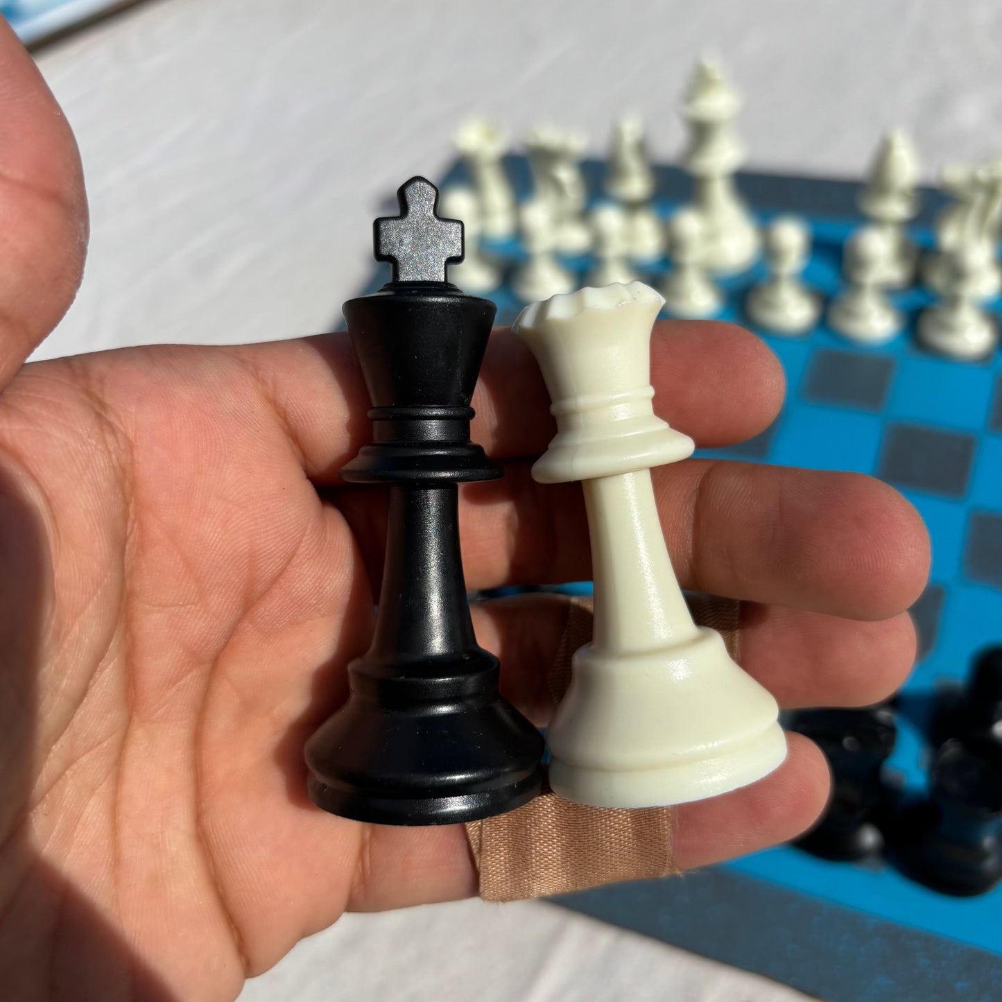 Gurage Blue - Painted Chess Set