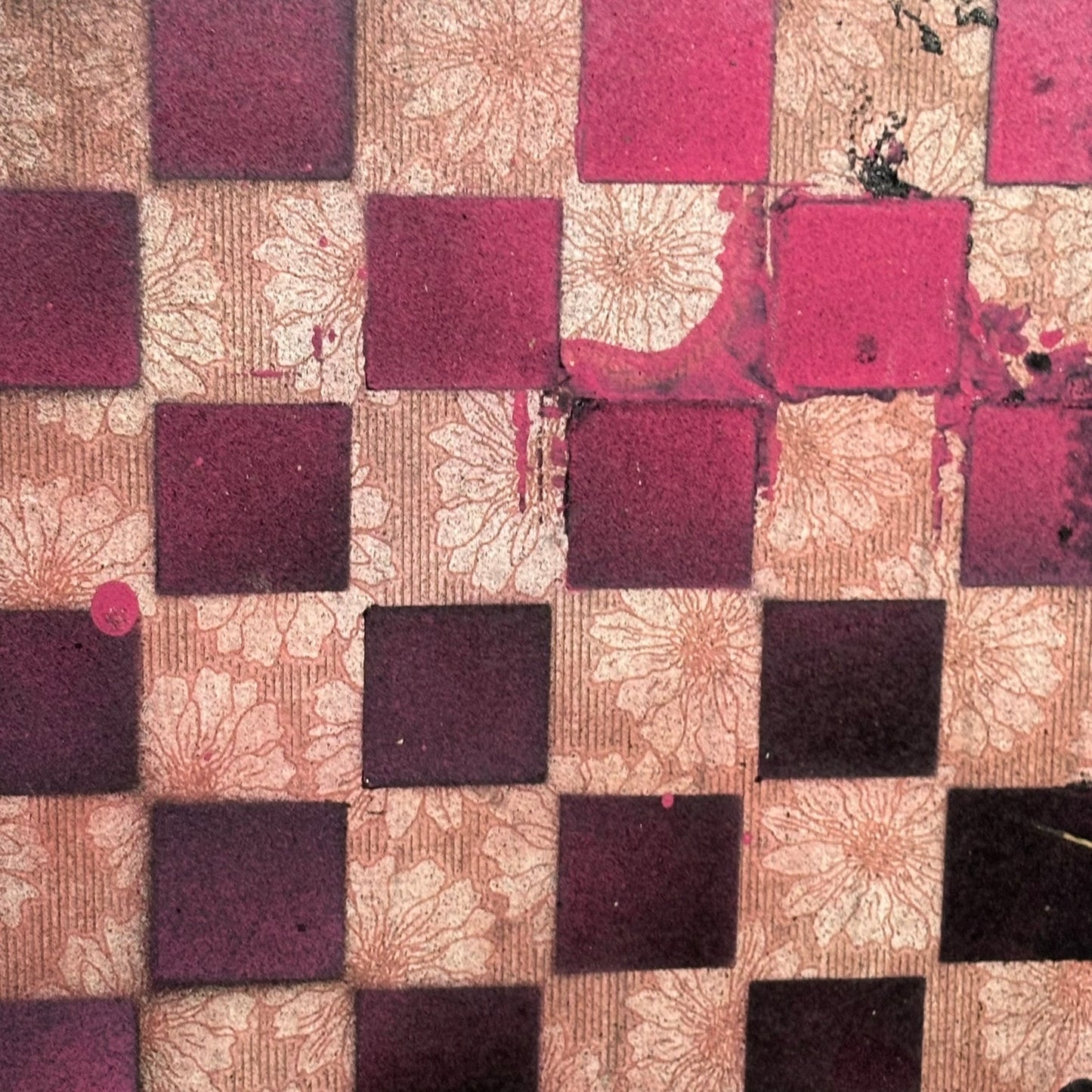 Gray & Red - Painted Double Sided Chess Board