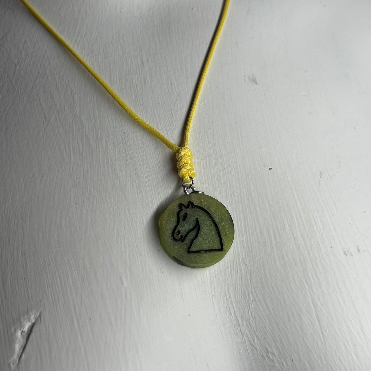Green Knight - Handmade Resin Chess Necklace
