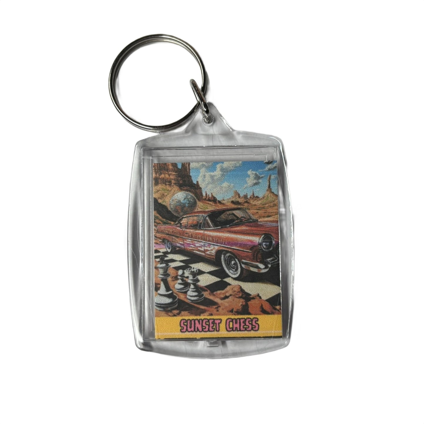 Hot Rod - Sunset Chess Photo Keychain
