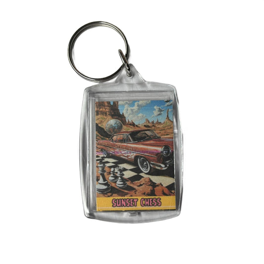 Hot Rod - Sunset Chess Photo Keychain