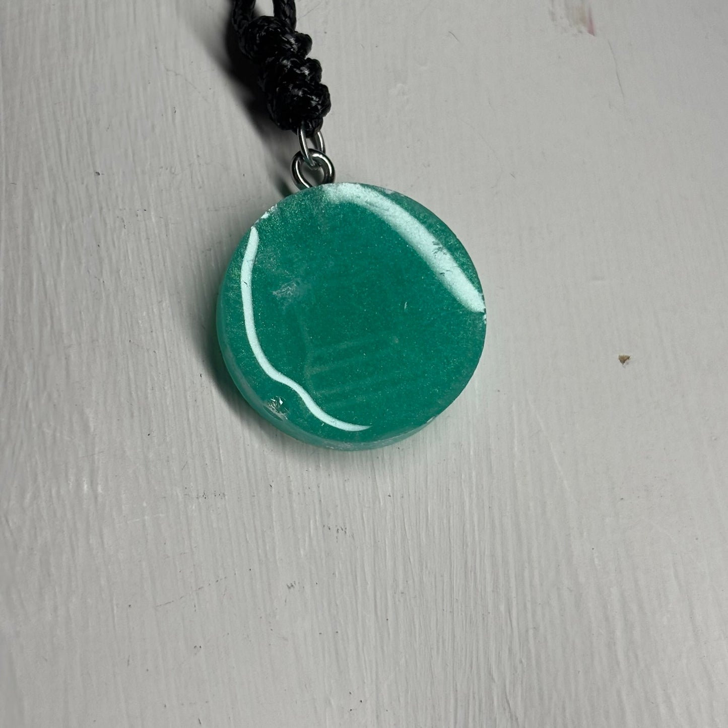 Aqua Green Rook - Handmade Resin Chess Necklace