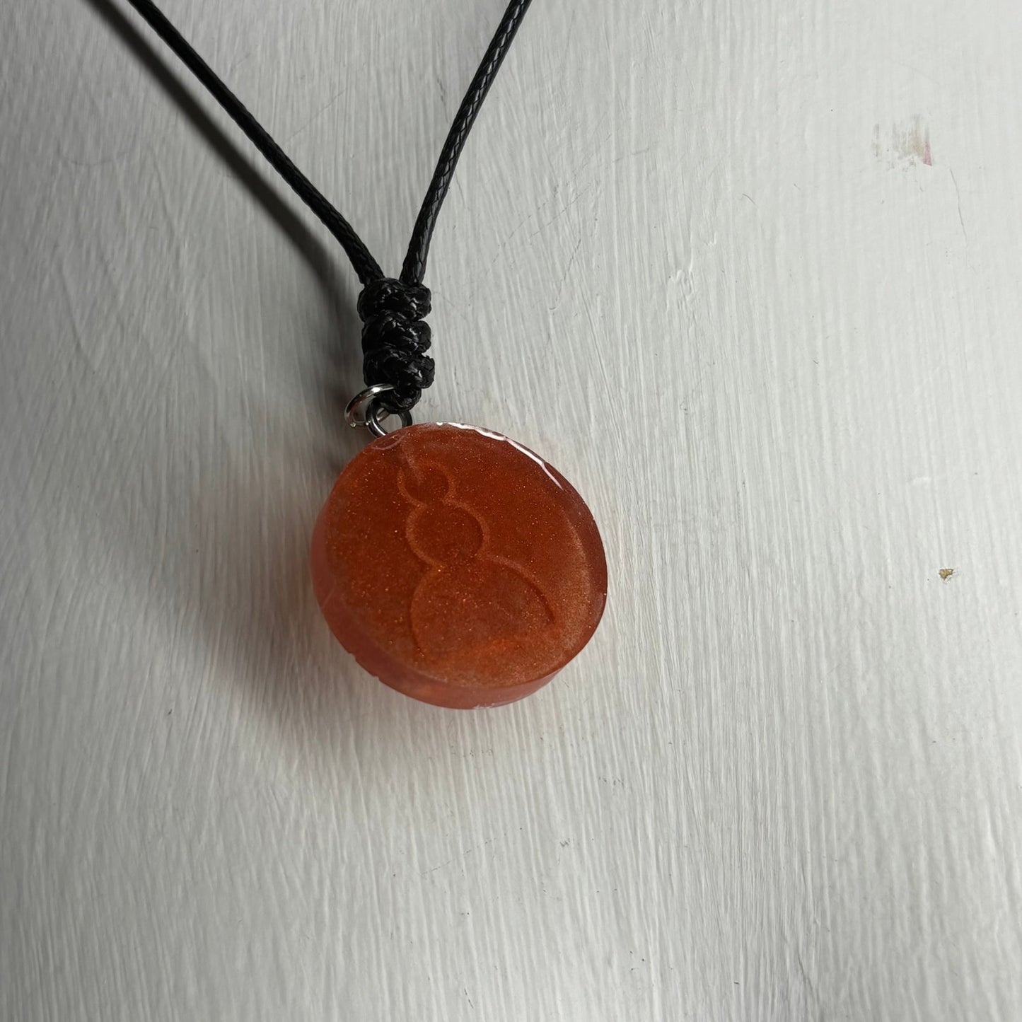 Amber Orange Pawn - Handmade Resin Chess Necklace