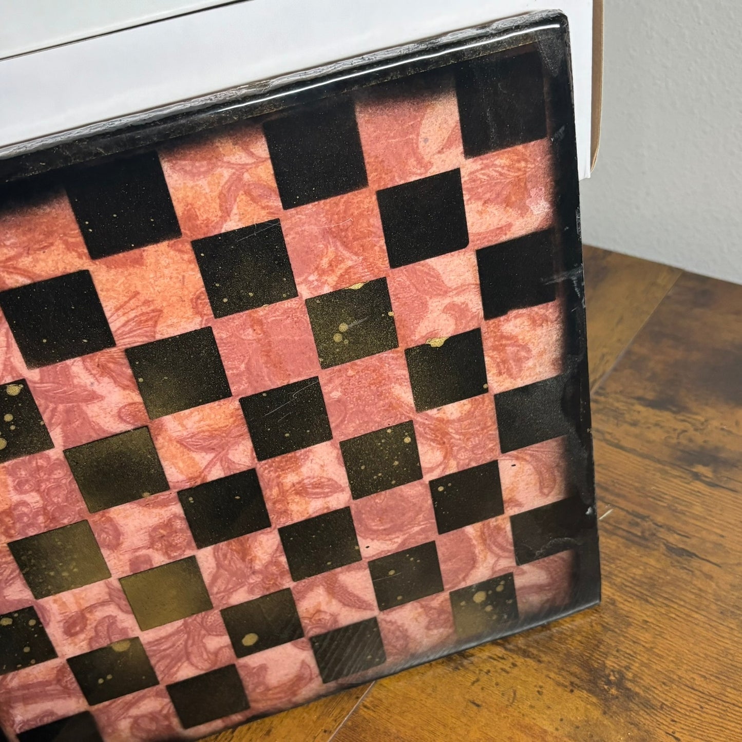 Vintage Mystic Flower - Resin Coated Chess Board
