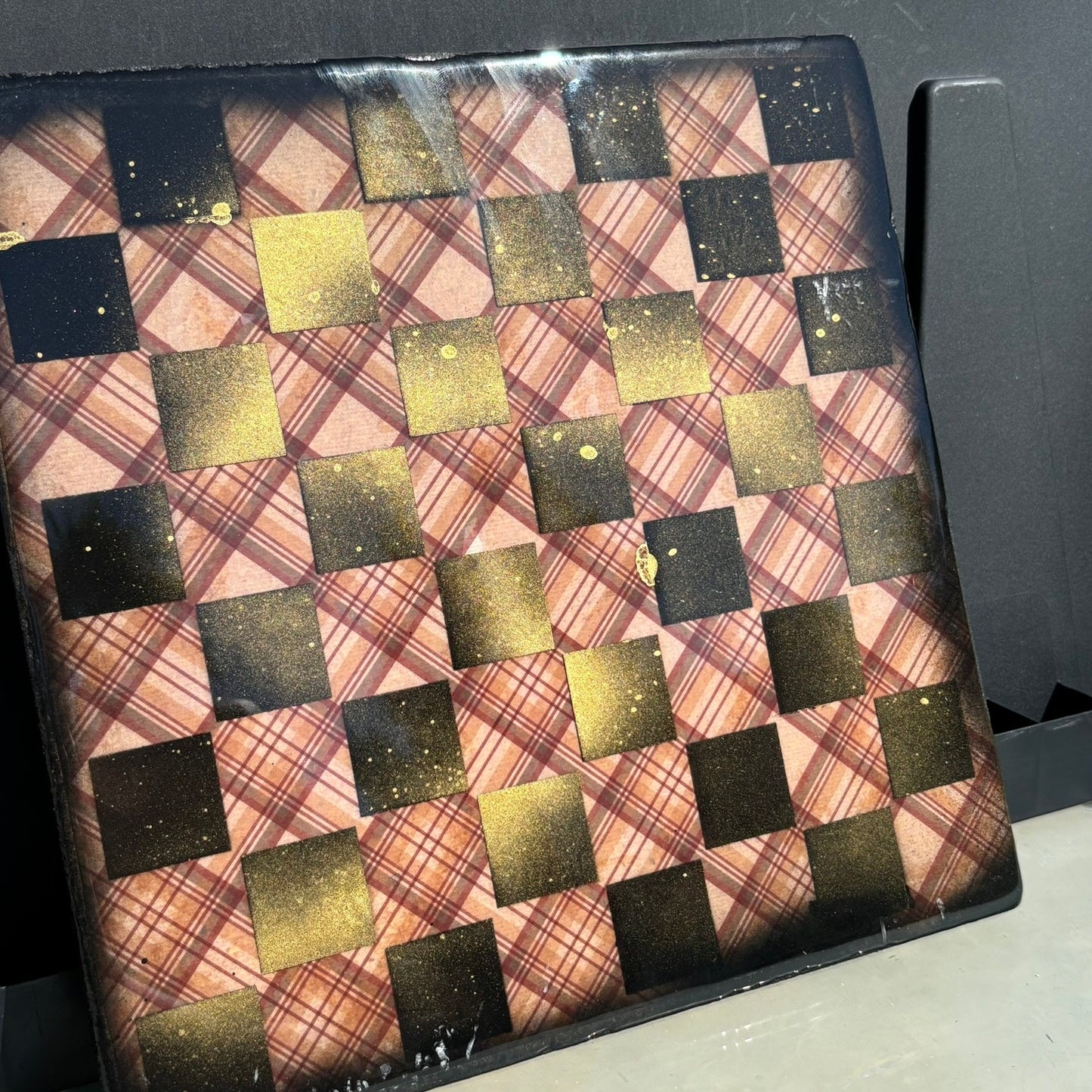 Vintage Gold - Resin Coated Chess Board