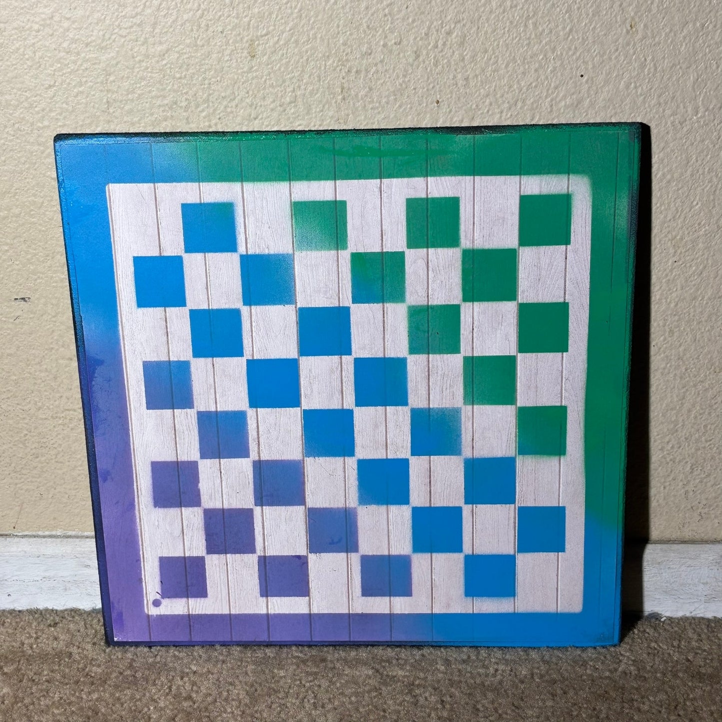 Green Blue Hue - Scrapbook Chess Board