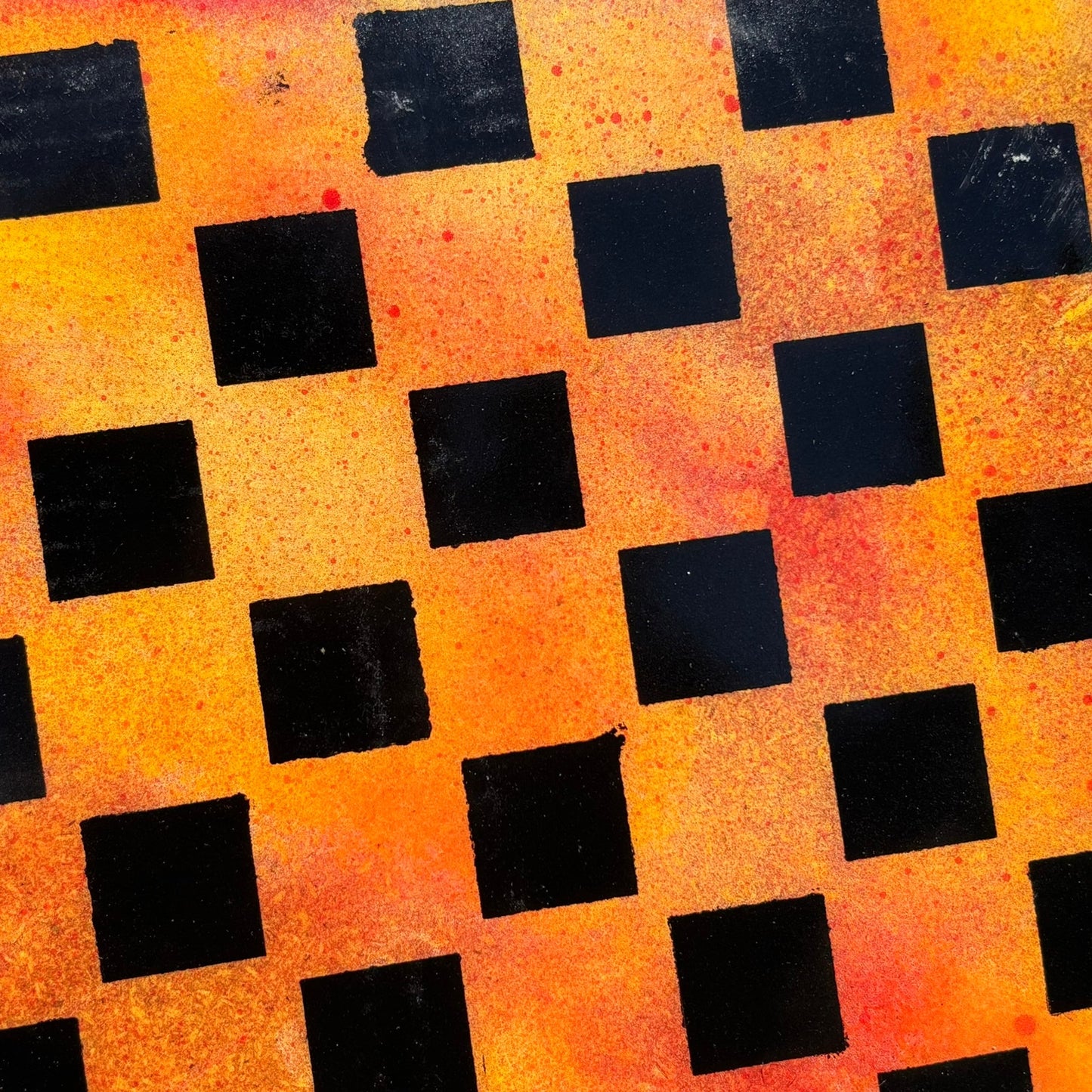 Orange Sunset - Resin Coated Chess Board
