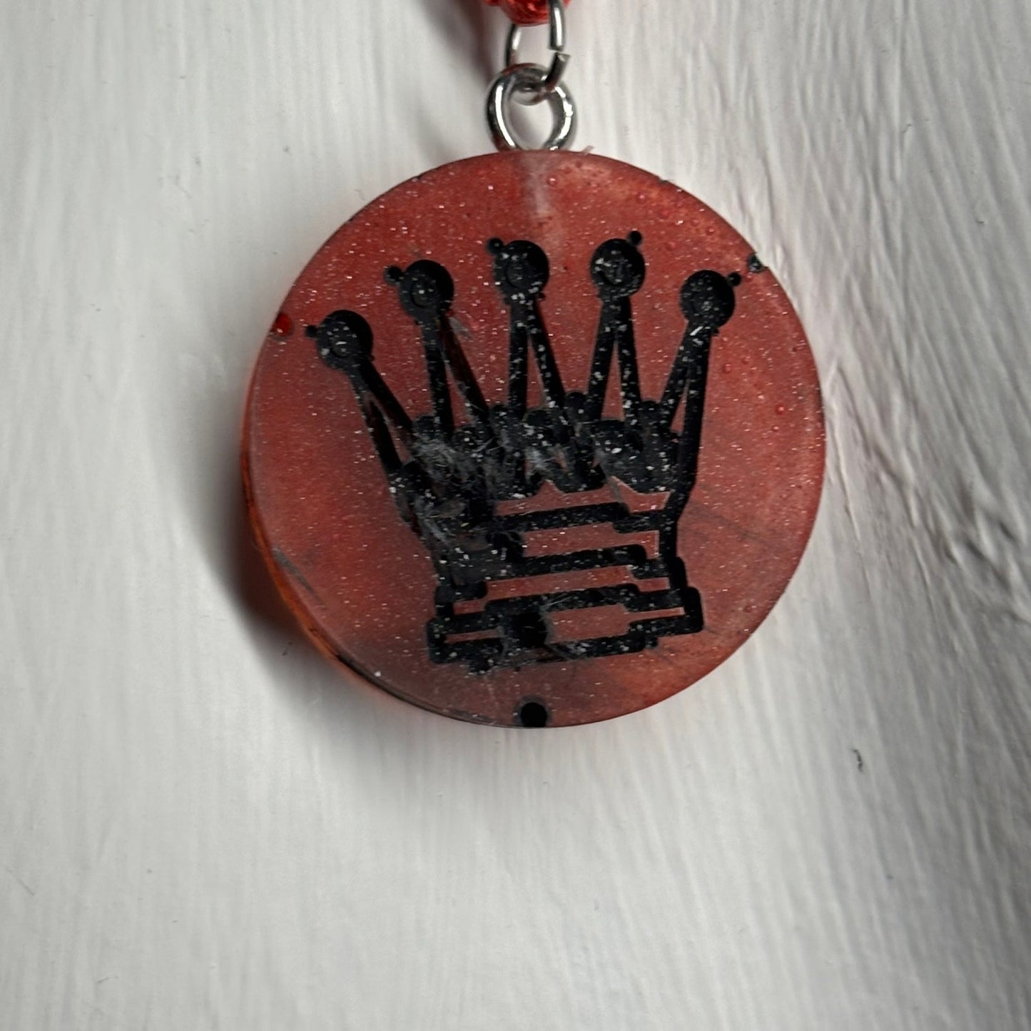 Red Queen - Handmade Resin Chess Necklace