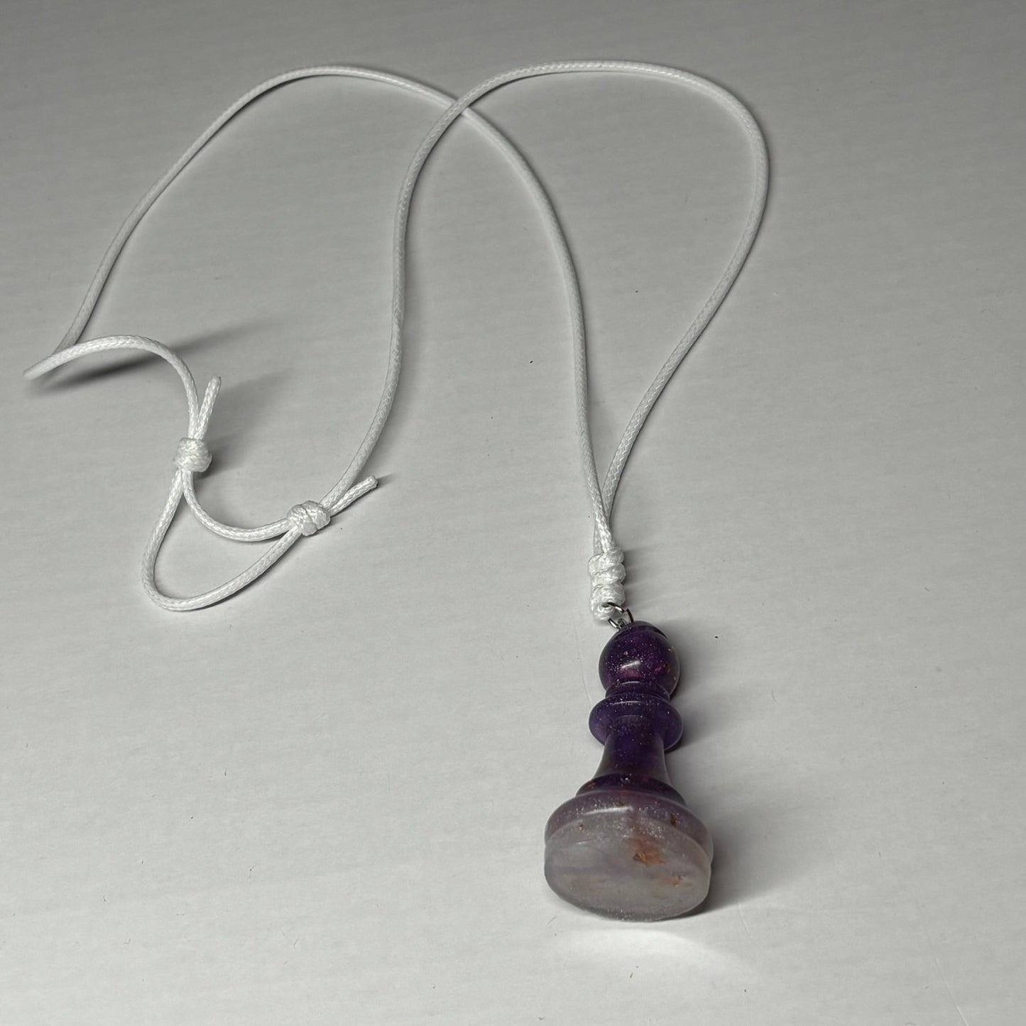 Purple Royal Bishop - Handmade Resin Chess Necklace
