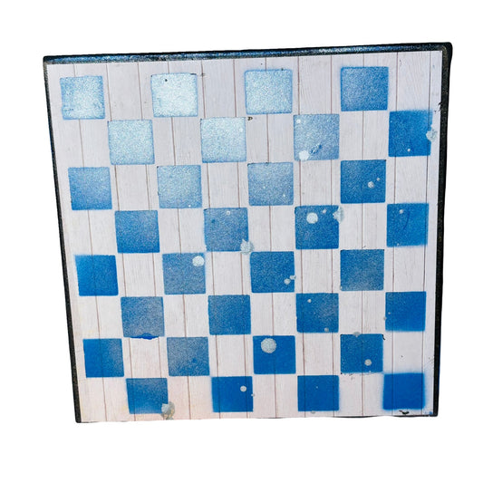 Simple Blue & White - Scrapbook Chess Board