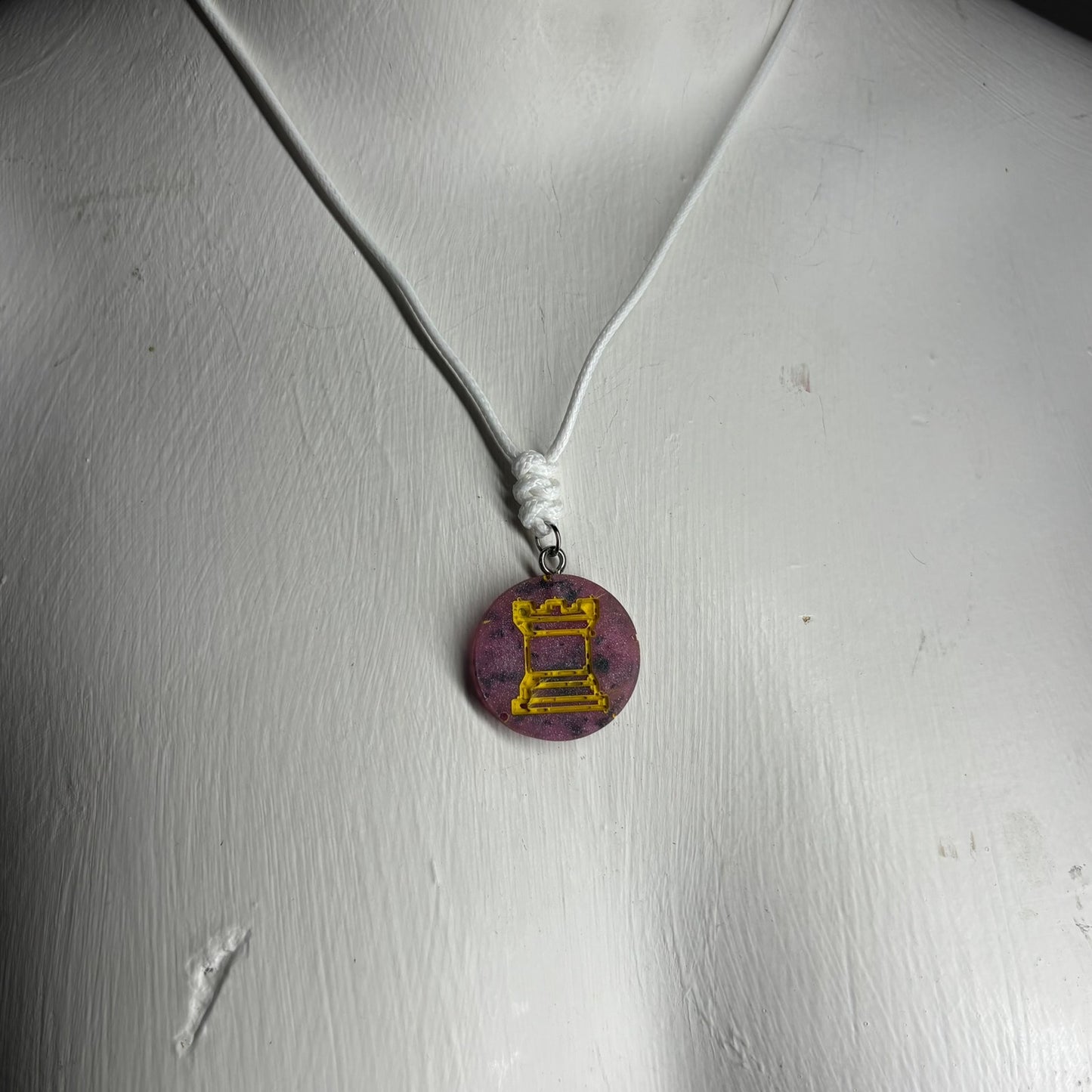 Vintage Rook - Handmade Resin Chess Necklace