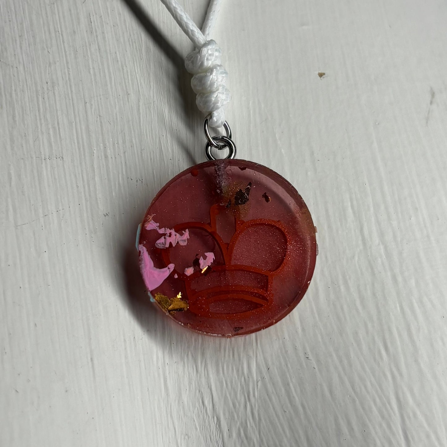 Burning Orange King - Handmade Resin Chess Necklace