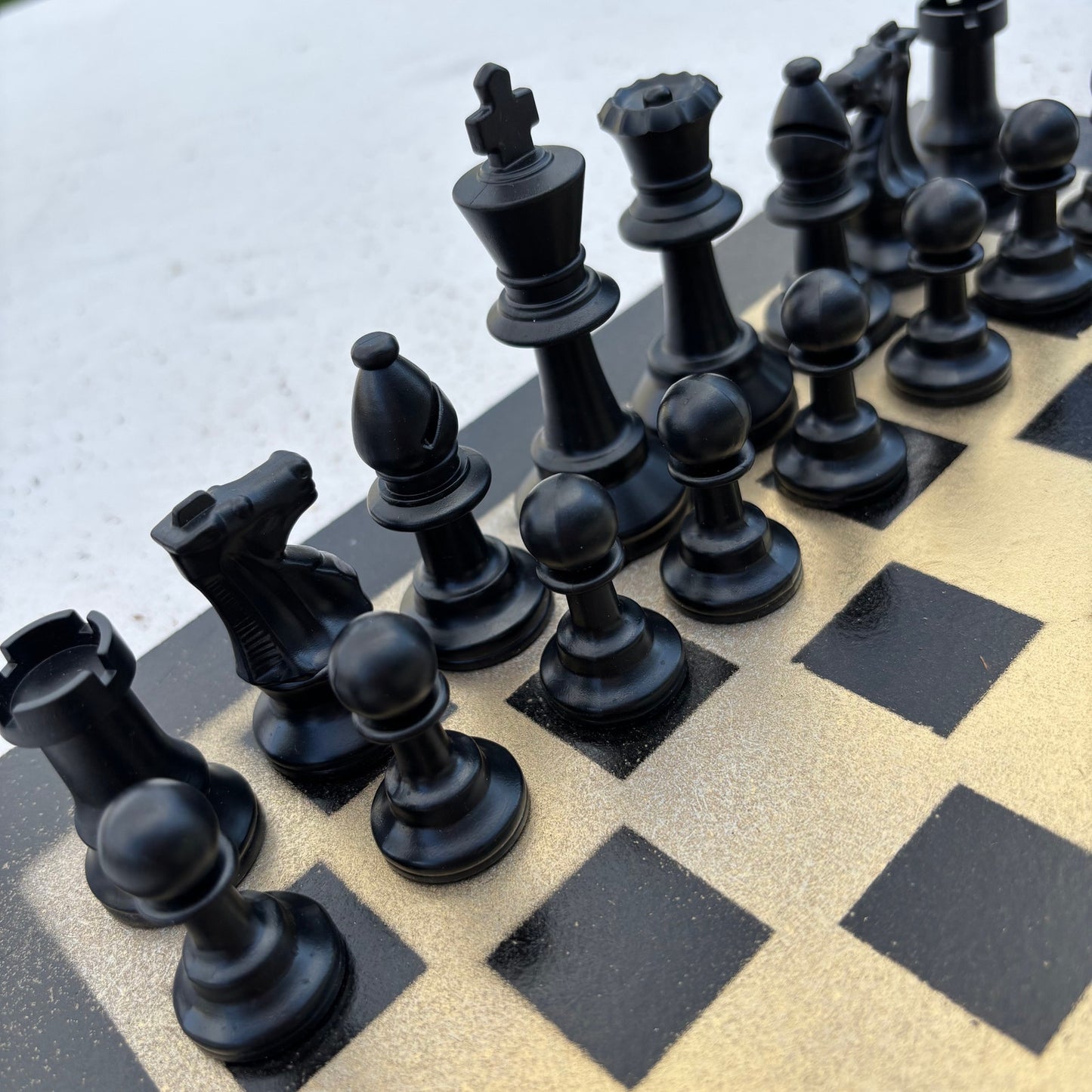 Gold & Black - Painted Chess Set