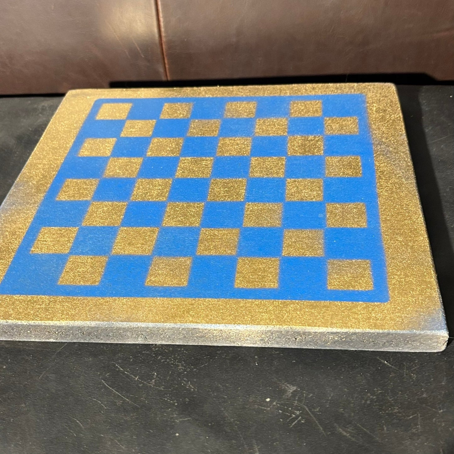 Blue Gold - Painted Chess Board