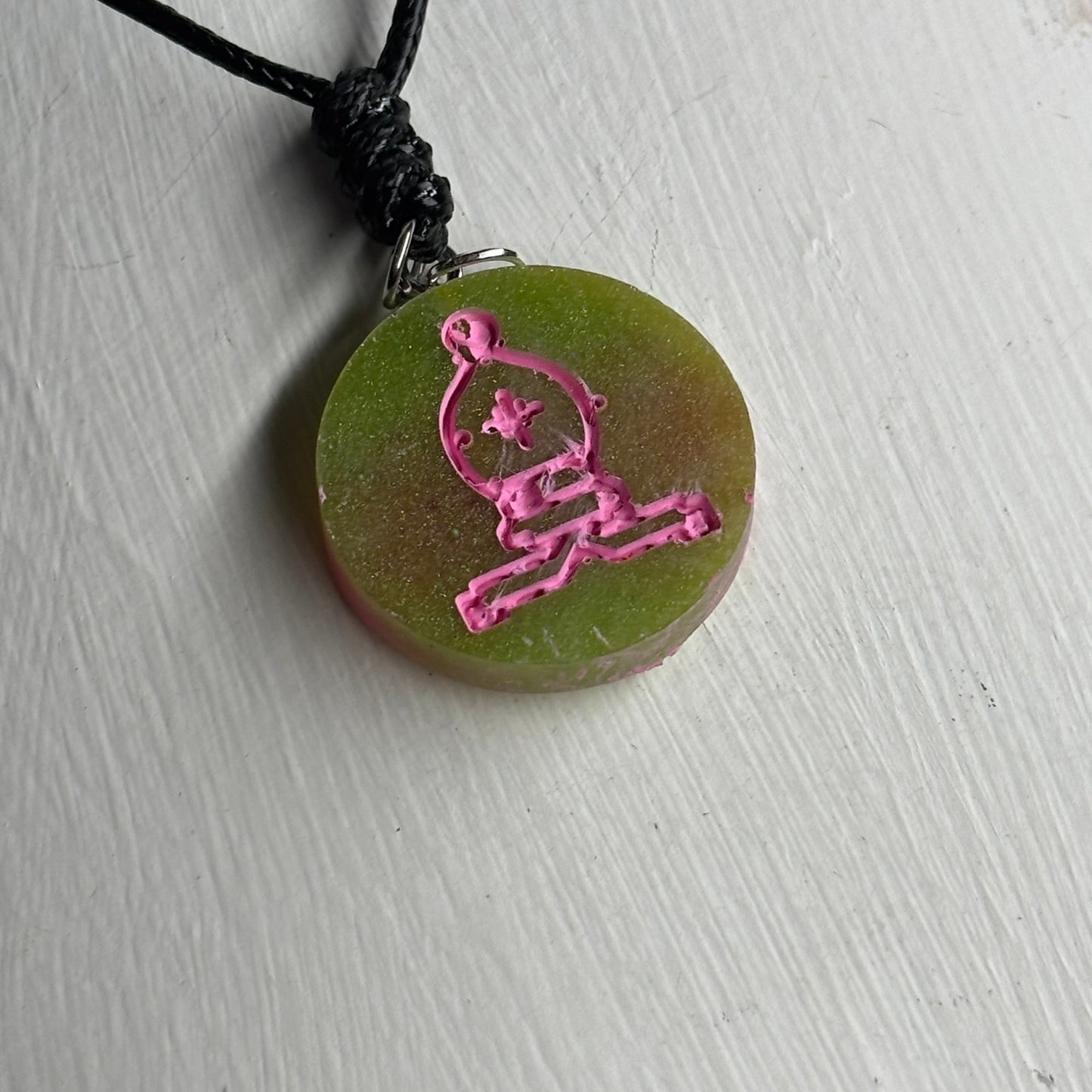 Pink Bishop - Handmade Resin Chess Necklace