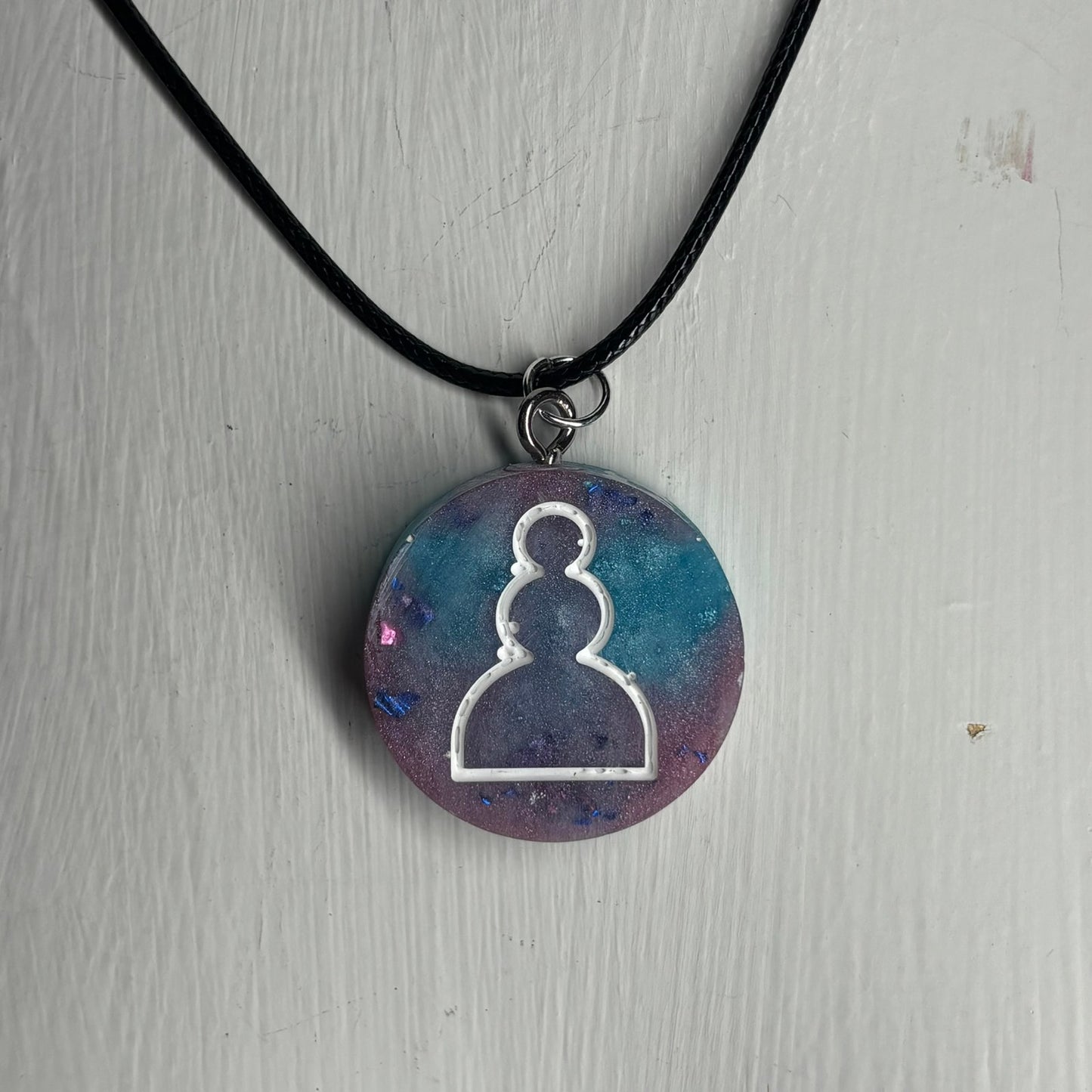 Space Pawn - Handmade Resin Chess Necklace