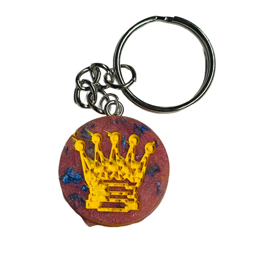 Pink Yellow Queen - Handmade Resin Keychain