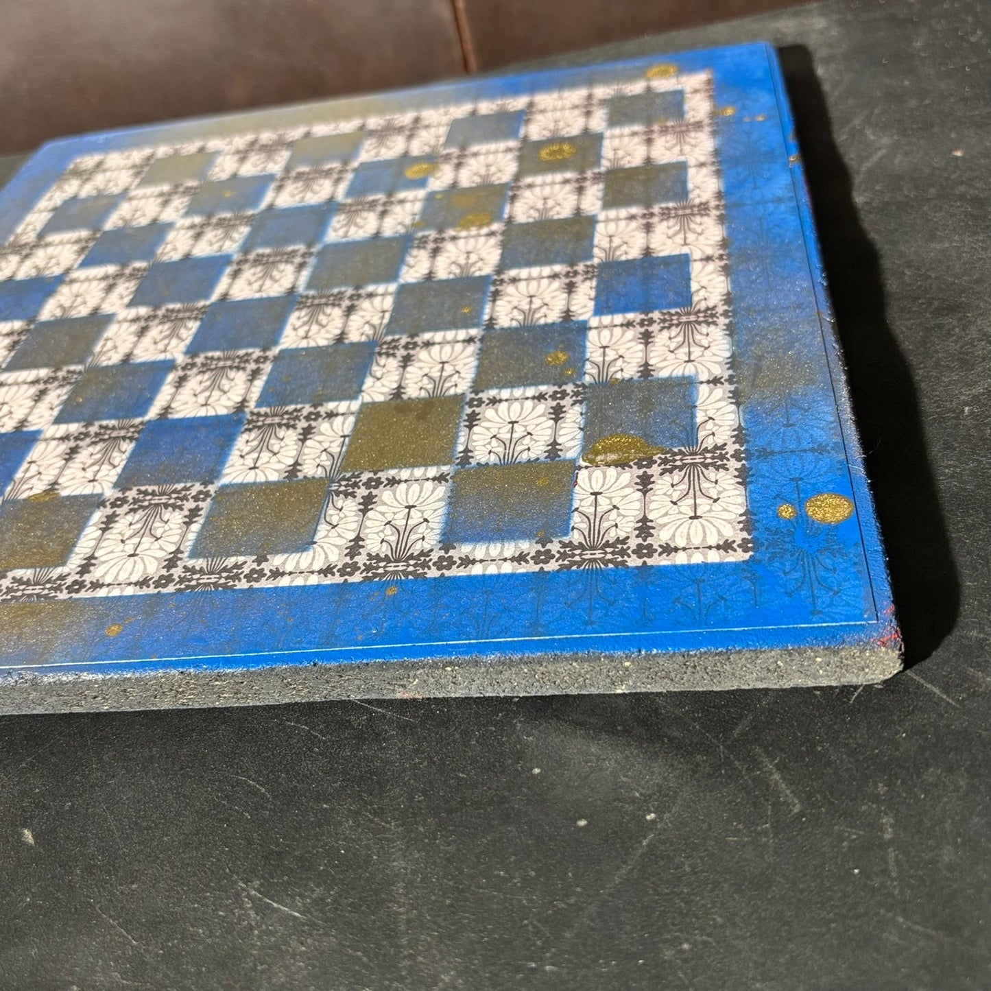 Golden Blue - Scrapbook Chess Board