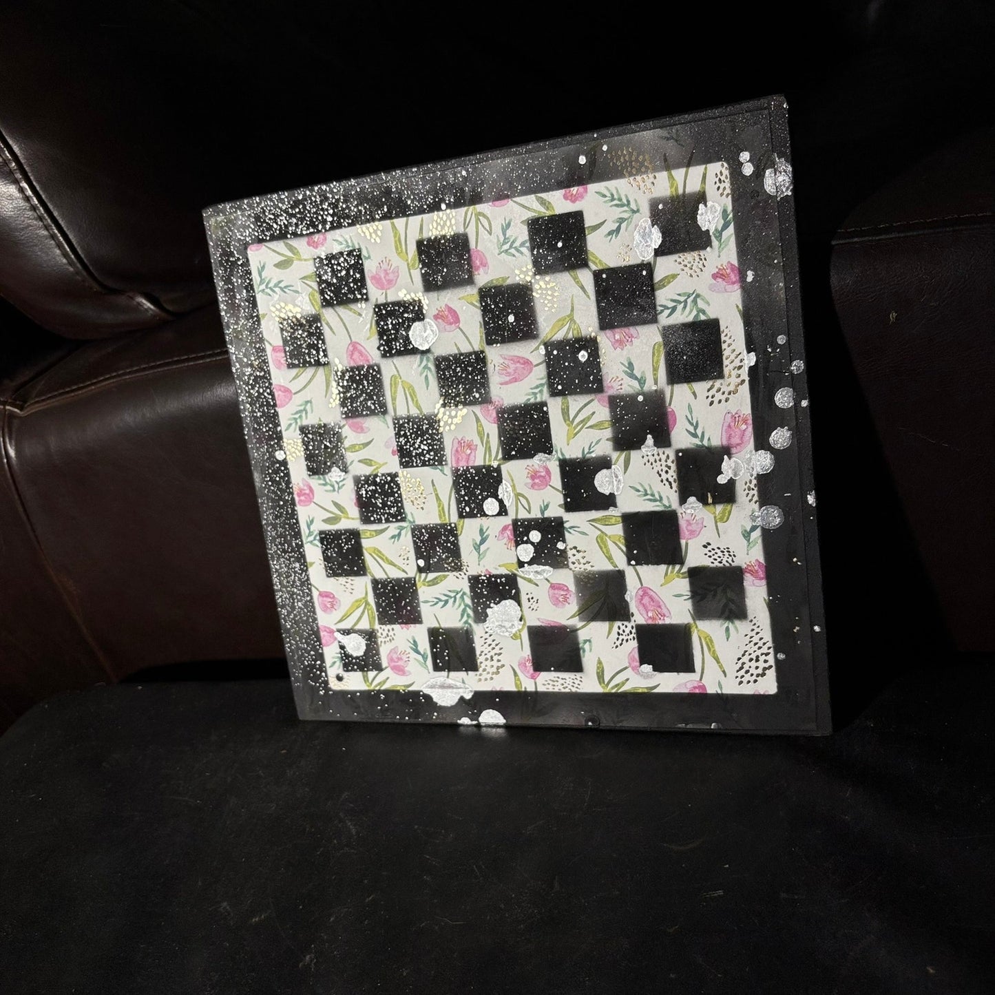 Simple Flowers - Scrapbook Chess Board