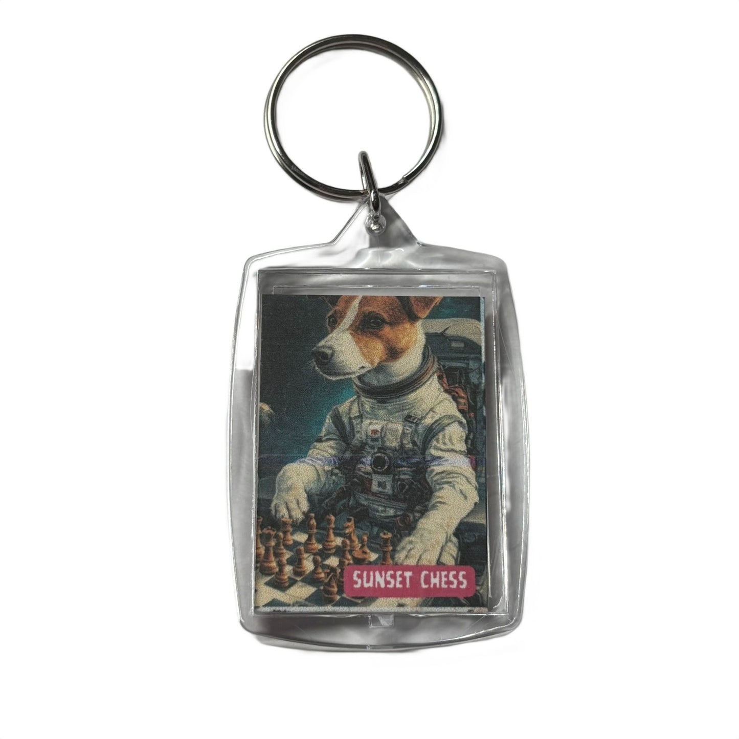 Space Dog - Chess  Photo Keychain