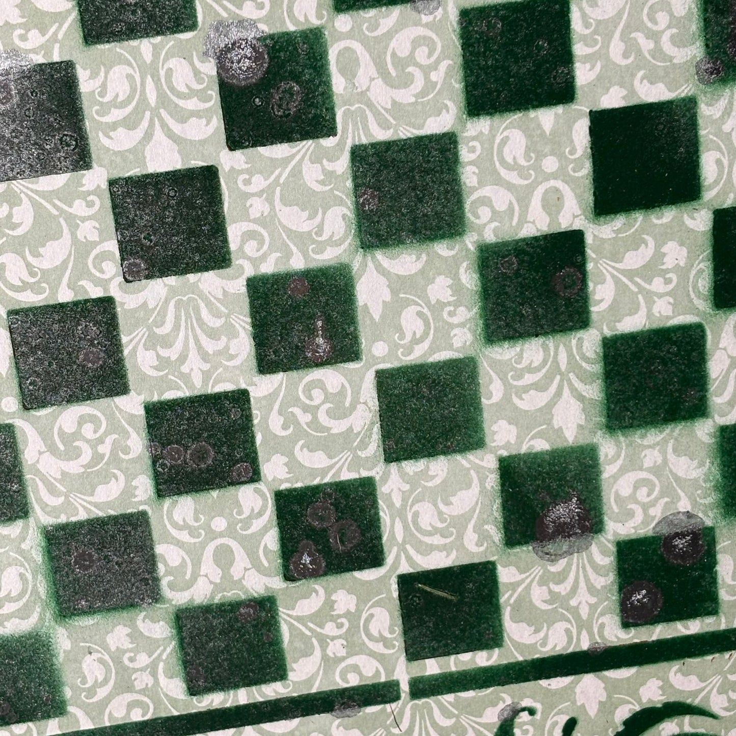 Vintage Green - Scrapbook Chess Board
