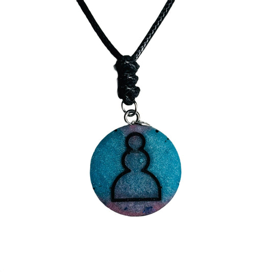 🎁 Beautiful Blue Pawn - Handmade Resin Chess Necklace (100% off)
