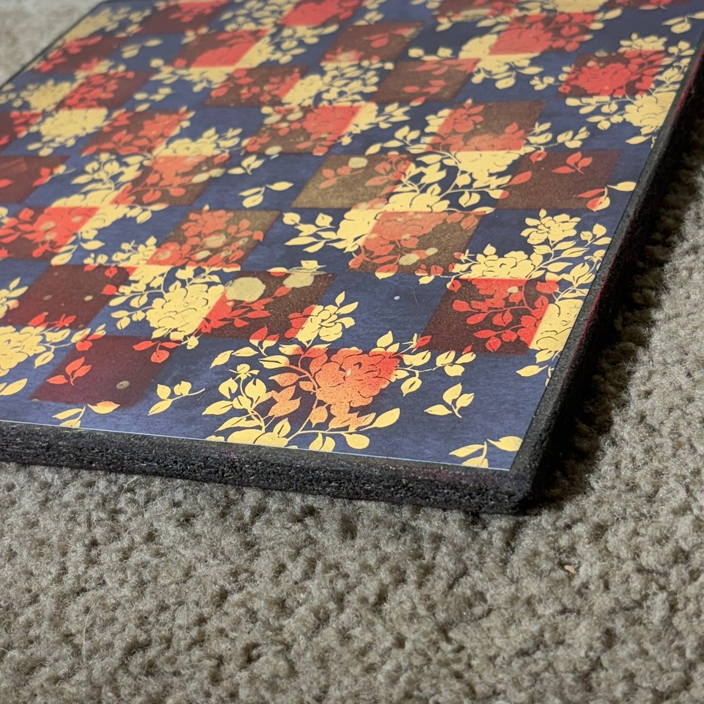 Golden Red Flower - Scrapbook Chess Board
