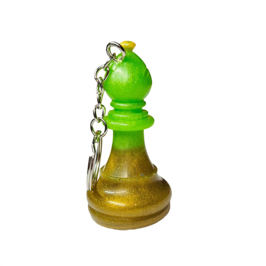 Half Colored Bishop - Handmade Resin Keychain - Large Edition