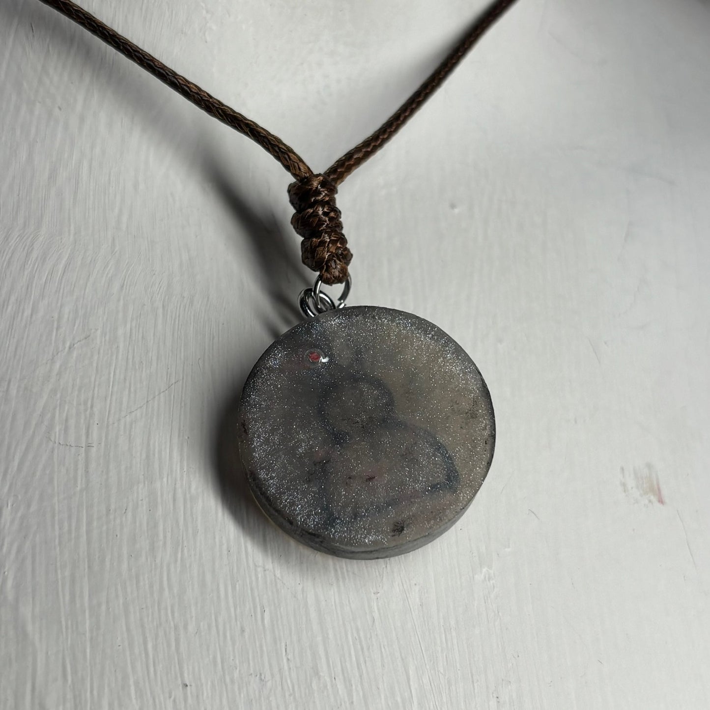 Dark Silver Pawn - Handmade Resin Chess Necklace